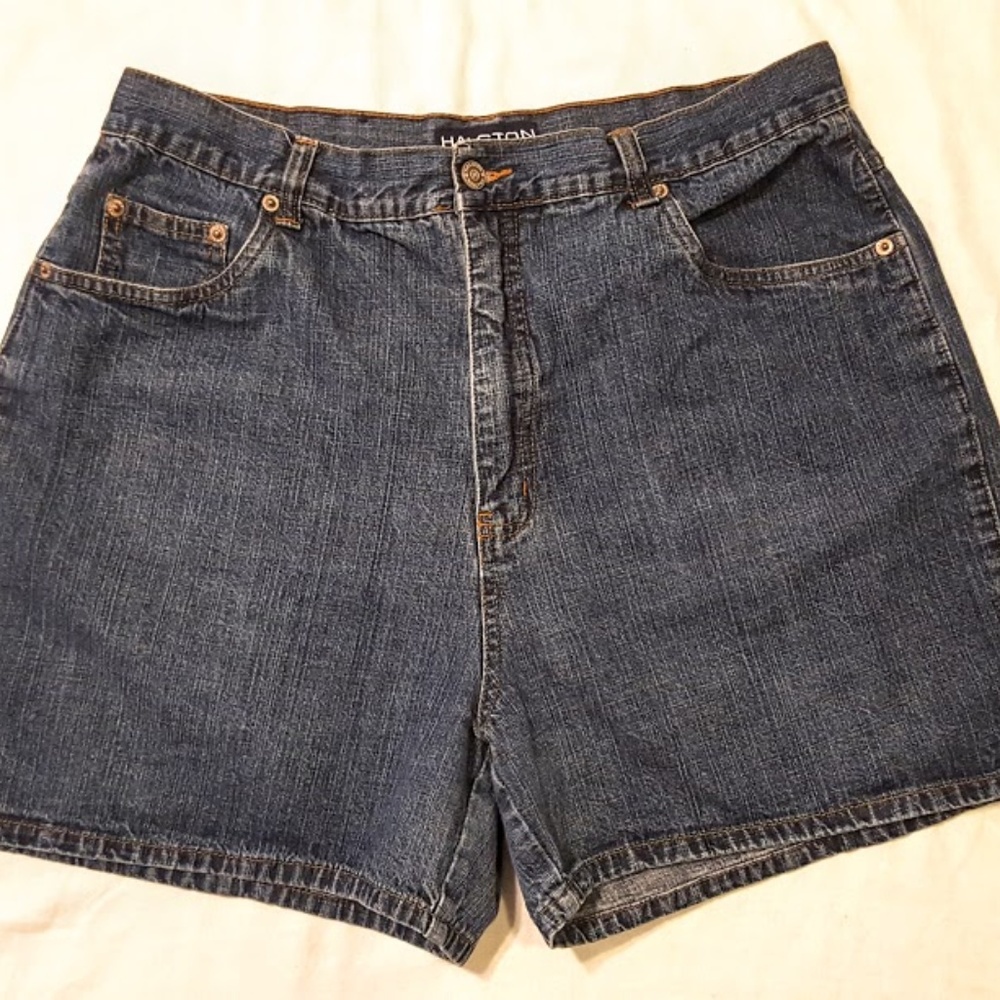 Halston Jeanswear denim shorts sz 16
